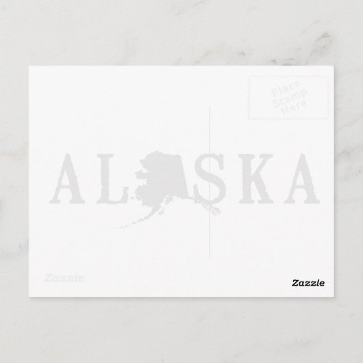 アラスカの地図の形をした文字州のワードアートブラック ポストカード (裏面)