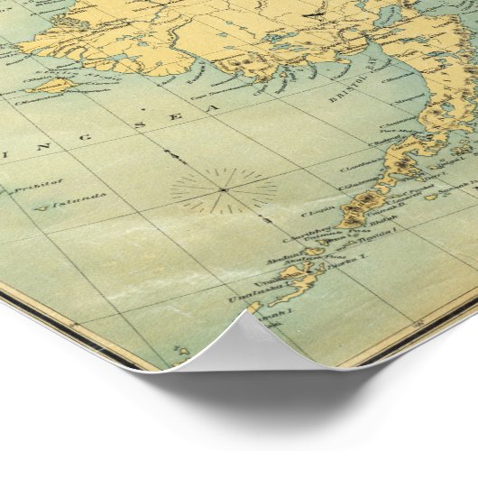 アラスカの地図 ポスター (角)