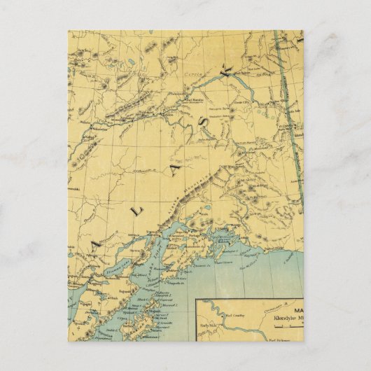アラスカの地図 ポストカード (正面)