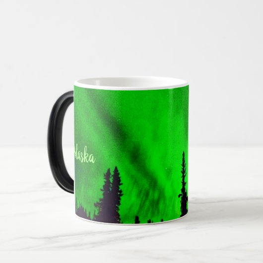 アラスカの変形させること上のパーソナライズなNorthern Lights モーフィングマグカップ (正面左)