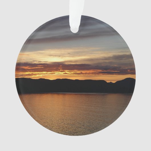 アラスカの夕日 II 美しいアラスカの写真 オーナメント (正面)