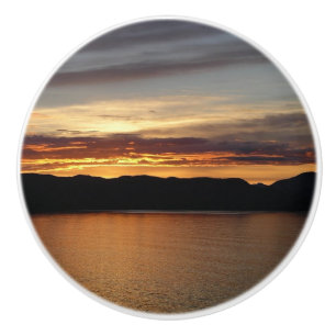 アラスカの夕日 II 美しいアラスカの写真 セラミックノブ