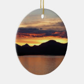 アラスカの夕日I美しいアラスカ写真 セラミックオーナメント (右)