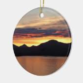 アラスカの夕日I美しいアラスカ写真 セラミックオーナメント (左)