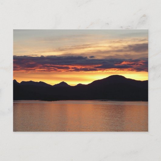 アラスカの夕日I美しいアラスカ写真 ポストカード (正面)