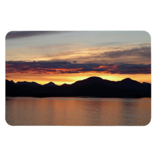 アラスカの夕日I美しいアラスカ写真 マグネット