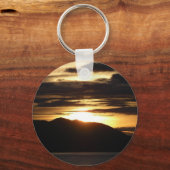 アラスカの夕日III美しいアラスカ写真 キーホルダー (裏面)