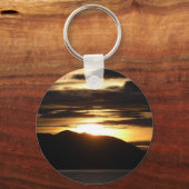 アラスカの夕日III美しいアラスカ写真 キーホルダー (正面)