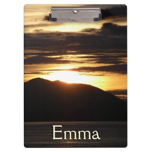 アラスカの夕日III美しいアラスカ写真 クリップボード (正面)