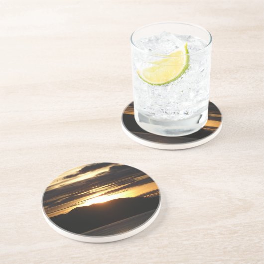 アラスカの夕日III美しいアラスカ写真 コースター (側面)