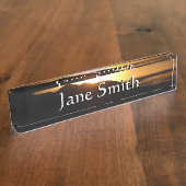 アラスカの夕日III美しいアラスカ写真 デスクネームプレート (側面)