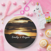 アラスカの夕日III美しいアラスカ写真 ペーパープレート (パーティー)