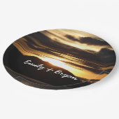 アラスカの夕日III美しいアラスカ写真 ペーパープレート (アングル)