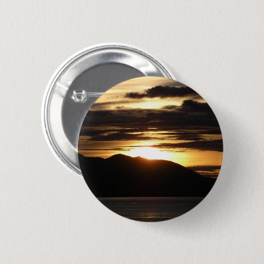 アラスカの夕日III美しいアラスカ写真 缶バッジ (正面&裏面)