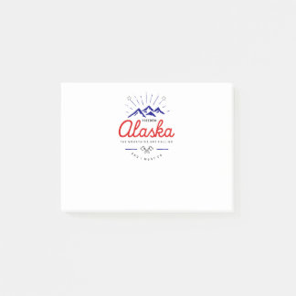 アラスカの山々が呼んでいる、私は行かねばならない 明るい色 ポストイット