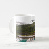 アラスカの山々の写真とマグカップ、列車 コーヒーマグカップ (正面左)