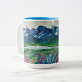 アラスカの山とFireweed 15oz mug ツートーンマグカップ (正面左)