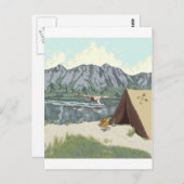 アラスカの山岳地帯での飛行機と釣りの旅 ポストカード (正面/裏面)