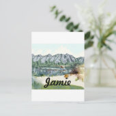 アラスカの山岳地帯での飛行機と釣りの旅 ポストカード (スタンド正面)