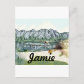アラスカの山岳地帯での飛行機と釣りの旅 ポストカード (正面)