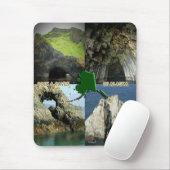 アラスカの岩石形成と洞窟のコラージュ マウスパッド (マウス)