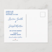 アラスカの形の写真 赤いハート Save the Date 案内ポストカード (裏面)