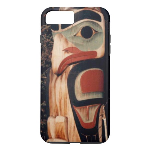 アラスカの彫刻トーテムポールのデザイン Case-Mate iPhoneケース (裏面)