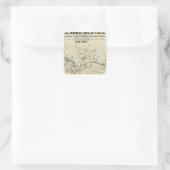 アラスカの新しい金ゴールド野の地図 スクエアシール (バッグ)