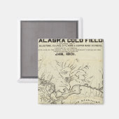 アラスカの新しい金ゴールド野の地図 マグネット (正面/裏面)