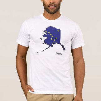 アラスカの旗の地図のワイシャツ Tシャツ