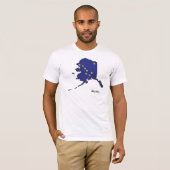 アラスカの旗の地図のワイシャツ Tシャツ (正面フル)