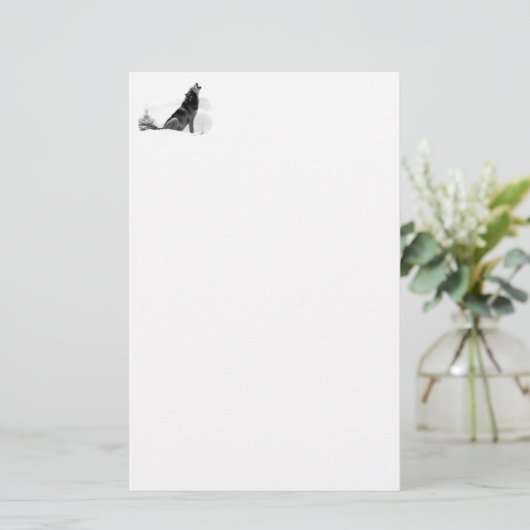 アラスカの材木オオカミの文房具 便箋 (スタンド正面)