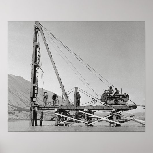 アラスカの橋梁建設者たち、1942年。ヴィンテージ写真 ポスター (正面)