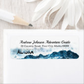 アラスカの水彩山の風景の冒険 ラベル (インサイチュ)