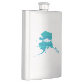 アラスカの波のサーモンピンクの魚釣り フラスク (右)