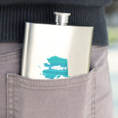 アラスカの波のサーモンピンクの魚釣り フラスク (インサイチュ)