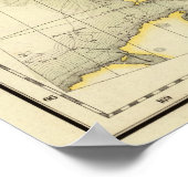 アラスカの海岸地図 ポスター (角)