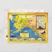 アラスカの温暖な地図 ポストカード (正面/裏面)