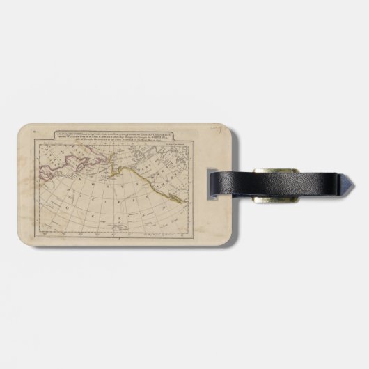 アラスカの発見のジェームズ・クック大尉の図表 ラゲッジタグ (裏面横)