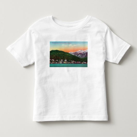 アラスカの眺めの最初入国港 トドラーTシャツ (正面)