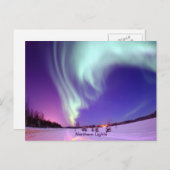 アラスカの空で輝くノーザンライト ポストカード (正面/裏面)
