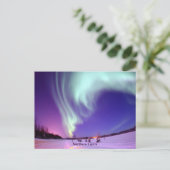 アラスカの空で輝くノーザンライト ポストカード (スタンド正面)