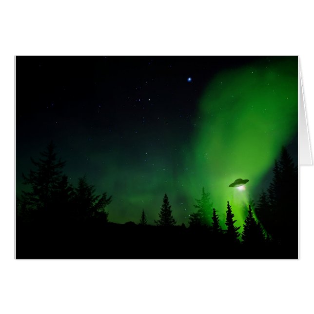アラスカの空のエイリアンUFO (正面横)