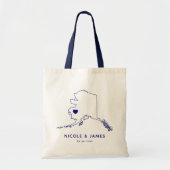 アラスカの結婚式の歓迎のバッグのトート、行先の地図 トートバッグ (正面)