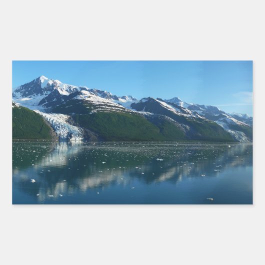 アラスカの美しい写真:カレッジ氷河湾 II 長方形シール (正面)