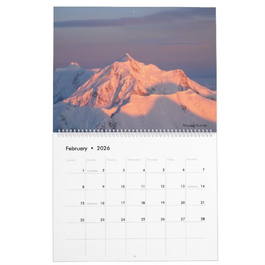 アラスカの荒野のカレンダー カレンダー (2月 2026)