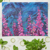 アラスカの華麗なファイアウィード キッチンタオル (折り畳み)