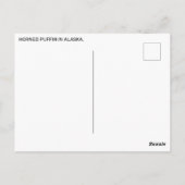 アラスカの角のあるパフィン ポストカード (裏面)