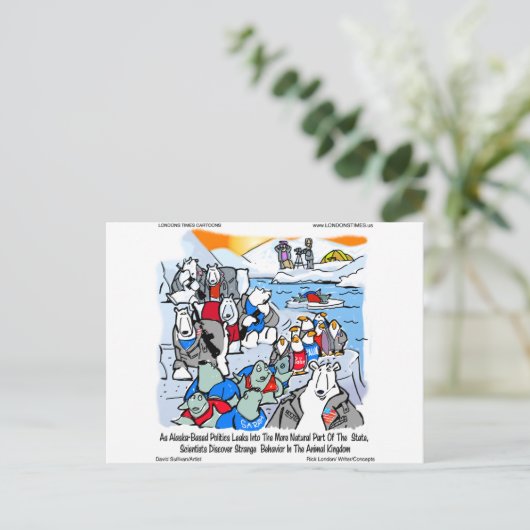 アラスカの贈り物とティおもしろいーの野生生物と政治 ポストカード (スタンド正面)