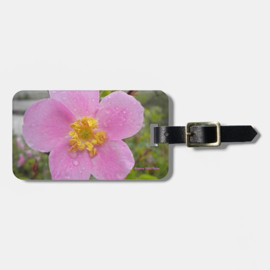 アラスカの野生のばら色の荷物のラベル ラゲッジタグ (正面横)